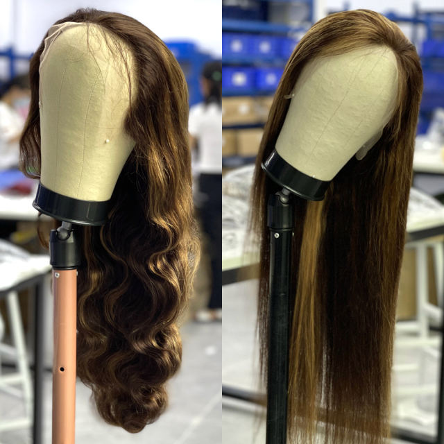 P4/27 Pre Plucked Highlight Wigs For Black Women 26 Inch Bodywave Wig