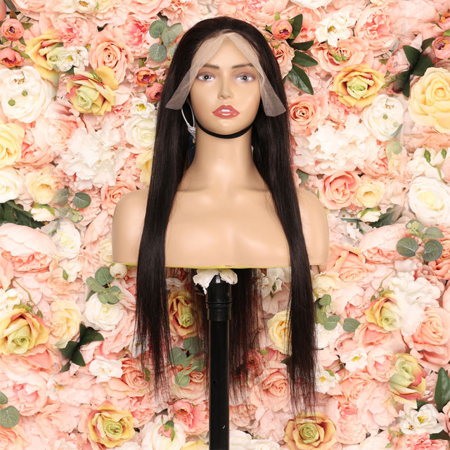 13x4  Straight Lace Front Wig Transparent Brazilian Human Hair Wigs For Women Lace Frontal Wig