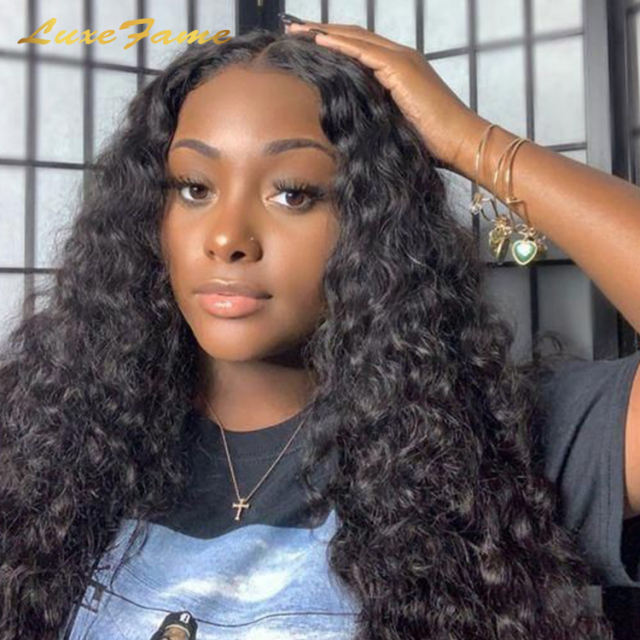 Curly Human Hair Wigs Loose Deep Wig Brazilian 13x4 Lace Front Wig For Women  Human Hair Wig Wet & Wavy Water Wave Lace Frontal Wigs