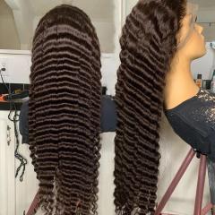 Luxefame Hair Transparent Deep Wave Frontal Wig 13x4/13x6 Curly Lace Front Human Hair Wigs For Women