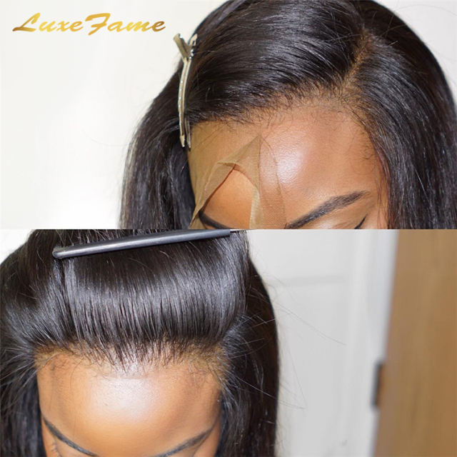 Luxefame Silky Bone Straight Lace Front Human Hair Wigs HD Lace 13x4 Lace Frontal Remy Wig