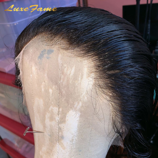 Luxefame 30 inch 13x4 HD lace frontal human hair wigs high density straight front wig 13x4 pre plucked black brazilian for wowan