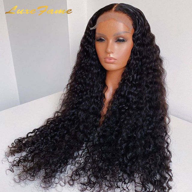 Luxefame 30 Inch Deep Wave 13x4 Hd Curly Lace Front Human Hair Wigs Pre Plucked Lace Wig 13x4  Lace Frontal Wigs For Women