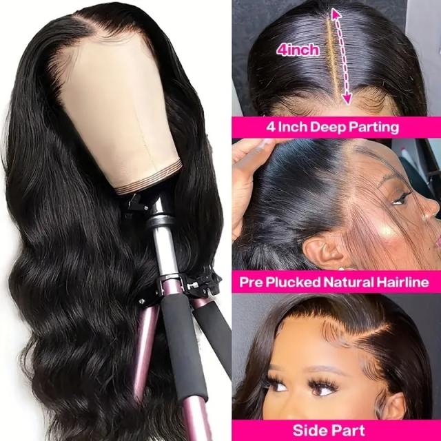 Luxefame Body Wave Human Hair Wigs 180% Density Lace Closure Wig  for Women Body Wave Human Hair Wigs