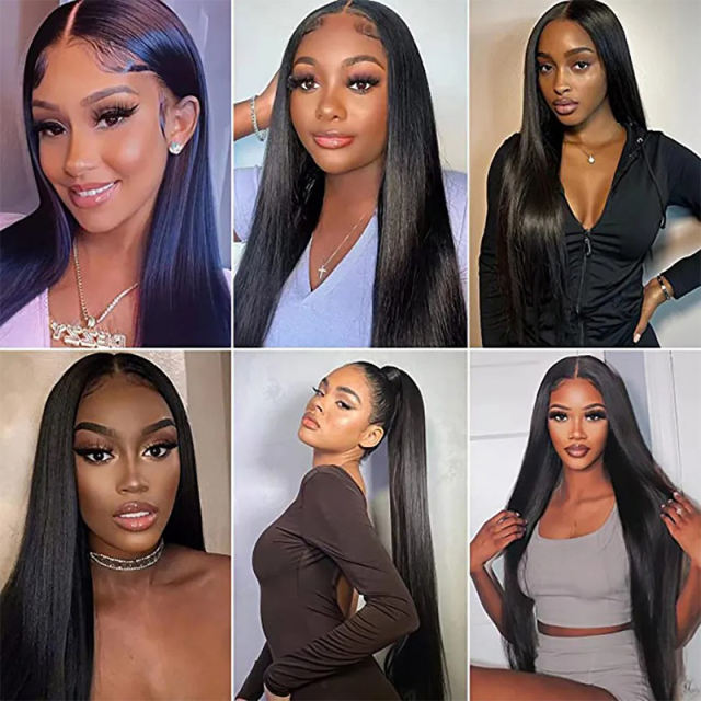 Luxefame 4x4 Straight Lace Closure Wigs ig Pre Plucked For Women 180 Density