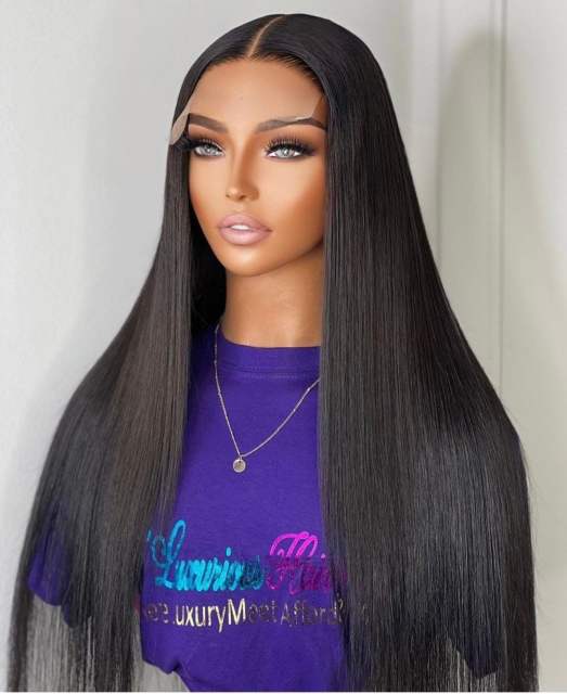 Luxefame Lace Closure Straight Pre Plucked 4x4 Full Closure Only Natural Black 100% Remy Human Hair