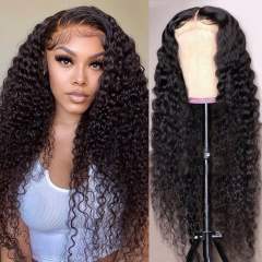Luxefame  180 Density 5x5 Wig Deep Wave  Human Hair 5x5 Lace Closure Curly Lace Wig