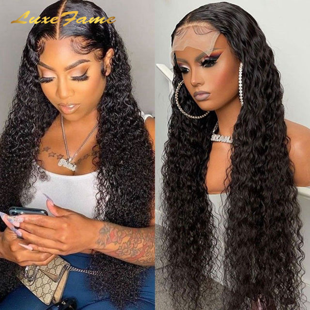 Luxefame  180 Density 5x5 Wig Deep Wave  Human Hair 5x5 Lace Closure Curly Lace Wig