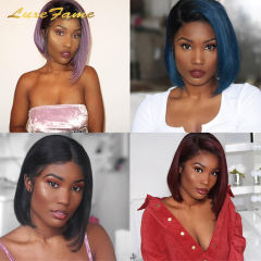 Luxefame  Natural Color Straight 13x4 Lace Frontal Bob Wig Human Hair Pre Plucked For Women