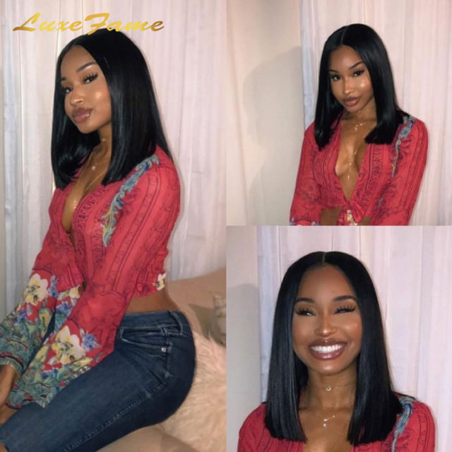 Luxefame  Short Straight Bob Wig Human  Bob Wig PrePlucked Lace Wigs