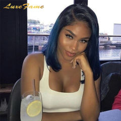Luxefame  Straight 13x4 Lace Frontal Bob Wig Human Hair Pre Plucked Natural Color Bob Wig