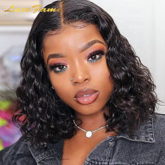 Luxefame  Curly Human Hair 4x4 13X4 Closure Bob Wig Human Hair Wig Natural Hairline