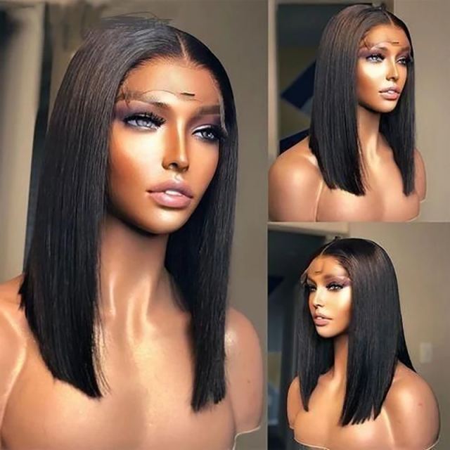 Luxefame Short Bob Wig Human Hair 5x5 Lace Straight Bob Wig Human Hair Closure Wigs