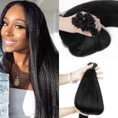 Luxefame Nail Tip Hair Extension Human Hair Straight Natural Nail Tips Extension Hair For Salon