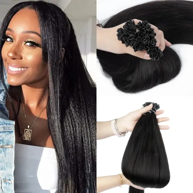 Luxefame Nail Tip Hair Extension Human Hair Straight Natural Nail Tips Extension Hair For Salon