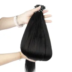Luxefame Nail Tip Hair Extension Human Hair Straight Natural Nail Tips Extension Hair For Salon