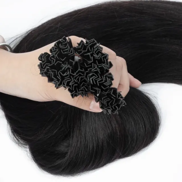 Luxefame Nail Tip Hair Extension Human Hair Straight Natural Nail Tips Extension Hair For Salon