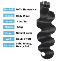 Luxefame Body Wave Clip In Human Hair Extensions Full Head Brazilian Virgin Hair