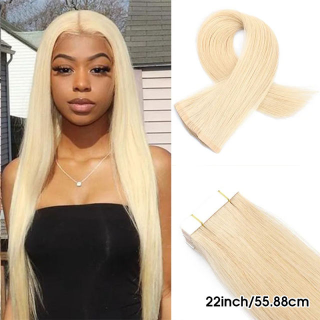 Luxefame 613 Blonde Tape In  Hair Extensions  PU Skin Weft Adhesives Tape-Ins Hair