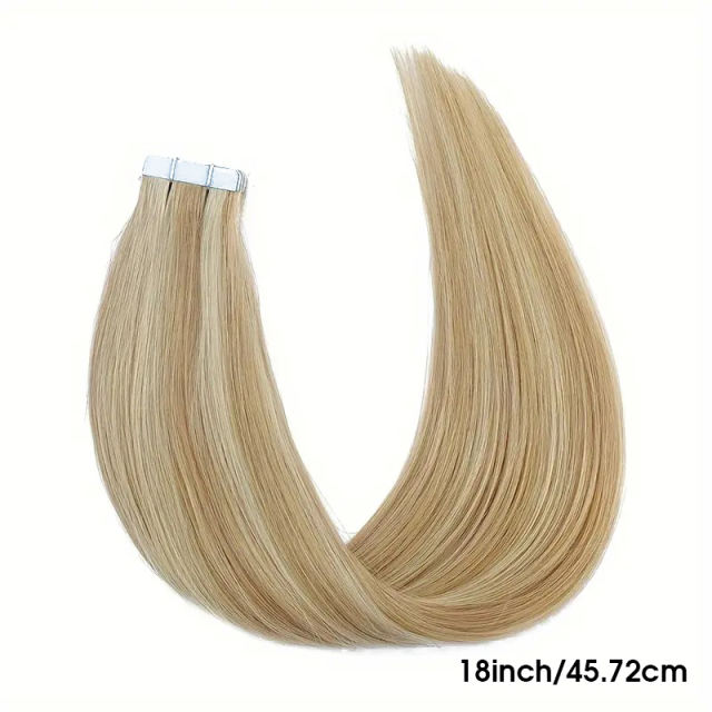 Luxefame  P27/613 Ombre Human Hair Tape In Extensions Skin Weft PU Straight 100% Remy Hair Extensions