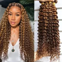 Luxefame P4/27 Deep Wave Highlighted Human Hair Bulk For Boho Braids Braiding Human Hair