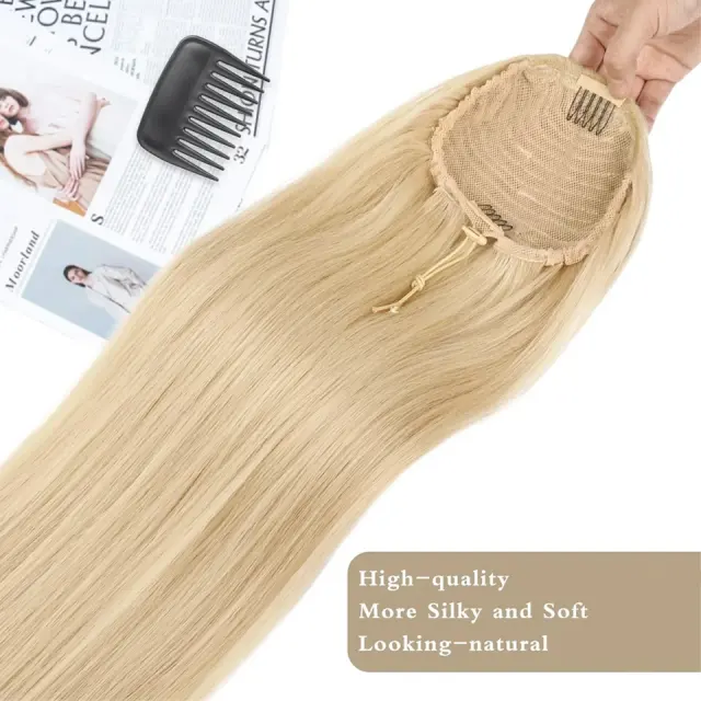 Luxefame Blonde 613 Color Ponytail Human Hair Extensions 100% Unprocessed Human Hair Extensions