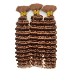 Luxefame Mink Hair Bulk Deep Wave Colored Bulk Braiding Hair Human hair Unprocessed No Weft Boho Braids Human Hair Bulk Extensions