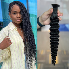 Luxefame Human Braiding Hair Deep Wave Bulk Human Hair 100g  Human Braiding Hair for Boho Braids