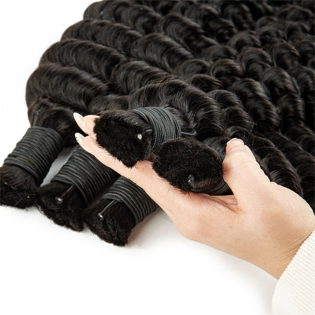 Luxefame Human Braiding Hair Deep Wave Bulk Human Hair 100g  Human Braiding Hair for Boho Braids