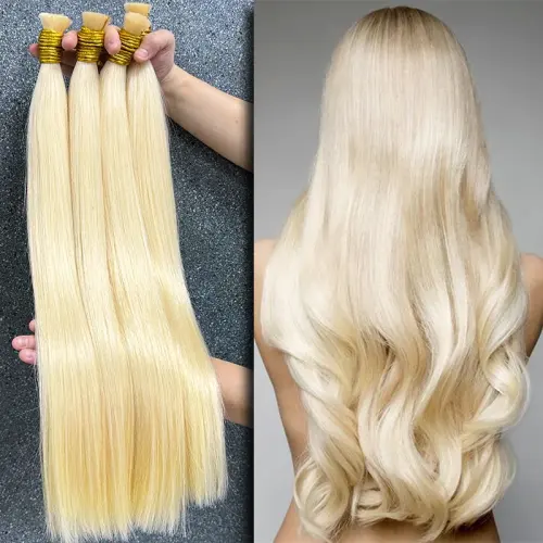 Luxefame 613 Straight Human Hair Bulk For Braiding No Weft 100% Human Hair Extensions Straight Virgin Hair