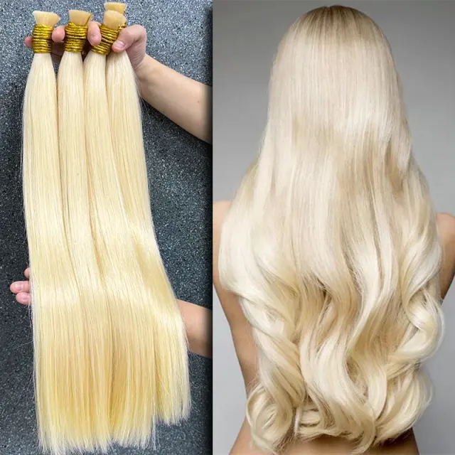 Luxefame 613 Straight Human Hair Bulk For Braiding No Weft 100% Human Hair Extensions Straight Virgin Hair