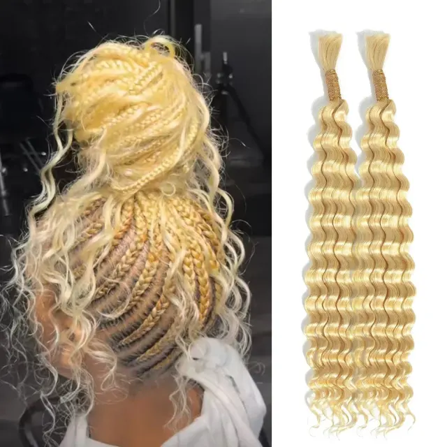Luxefame 613 Deep Wave Bulk Human Hair for Braiding Wholesale Brazilian Braids Human Hair Extensions