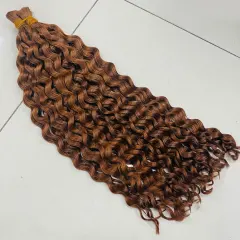Luxefame Curly Hair Bulk for Boho Knotless Braids No Weft 100% Human Hair #4 Brazilian Remy Hair for Salon