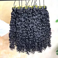 Luxefame Burmese Curly Human Hair Bundles #1B Natural Color Wavy Raw Virgin Hair Weave 100% Human Hair For Women