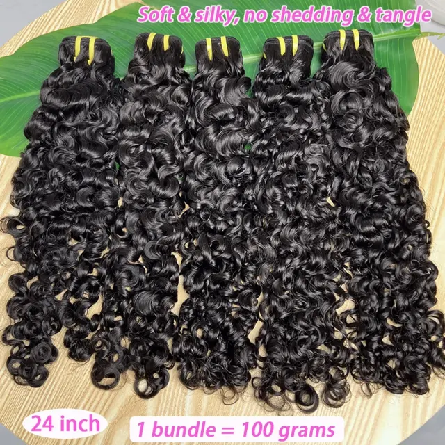 Luxefame Burmese Curly Human Hair Bundles #1B Natural Color Wavy Raw Virgin Hair Weave 100% Human Hair For Women