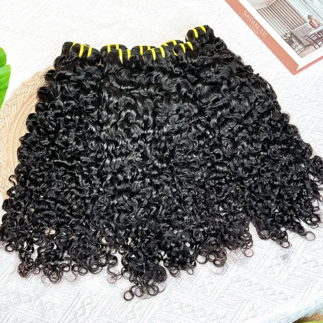 Luxefame Human Hair Bundles bulk Natural Color Burmese Curly  Hair Weave Extensions Raw Virgin Unprocessed Human Hair Weave