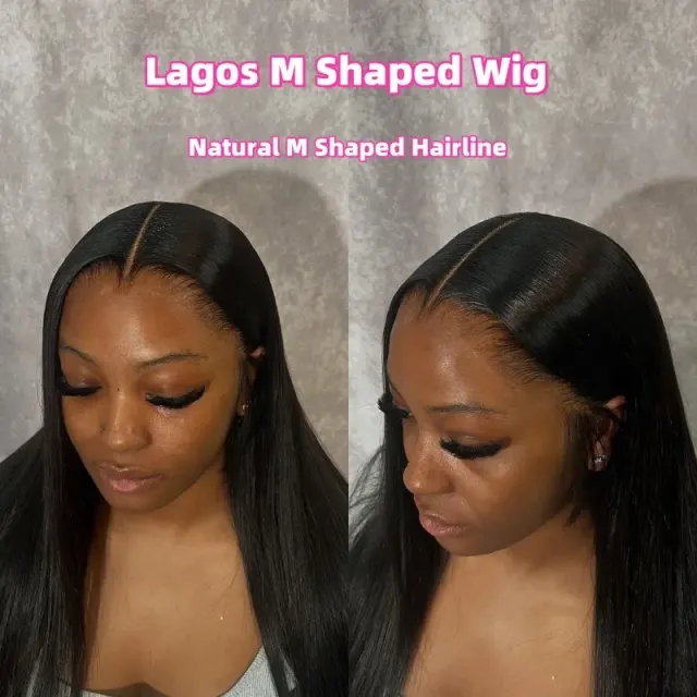 Luxefame 360 Lagos Hairline  13x4 HD Lace Front Human Hair  1B Straight M Shaped Hairline Lace Frontal