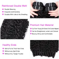 Luxefame Eurasian Curly Bundles 100% Human Hair Bundles Remy Hair Curly Bundles Human Hair Extensions