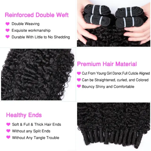 Luxefame Eurasian Curly Bundles 100% Human Hair Bundles Remy Hair Curly Bundles Human Hair Extensions
