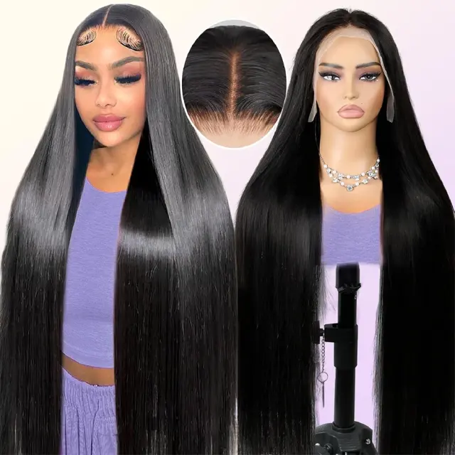 Luxefame 200% Density 13x6 HD Lace Glueless Wig Pre-Cut Human Hair Wigs Ready To Wear Straight Human Hair Wigs