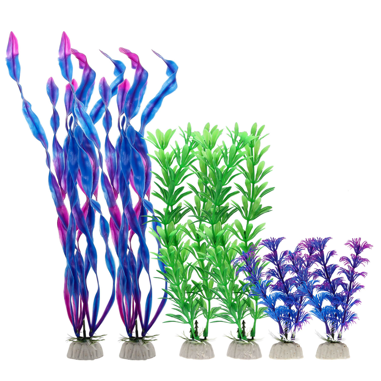 Plantes artificielles en plastique 6PCS (plantes mélangées)