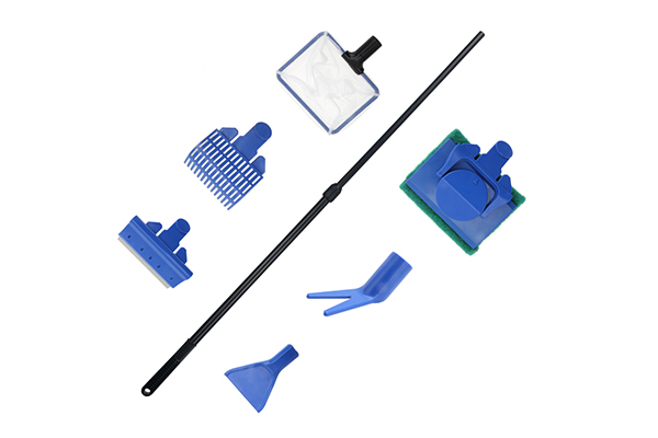 Aquarium Cleaning Tools Kit Fish Tank Net Gravel Rake Algae Scraper Fork  Sponge