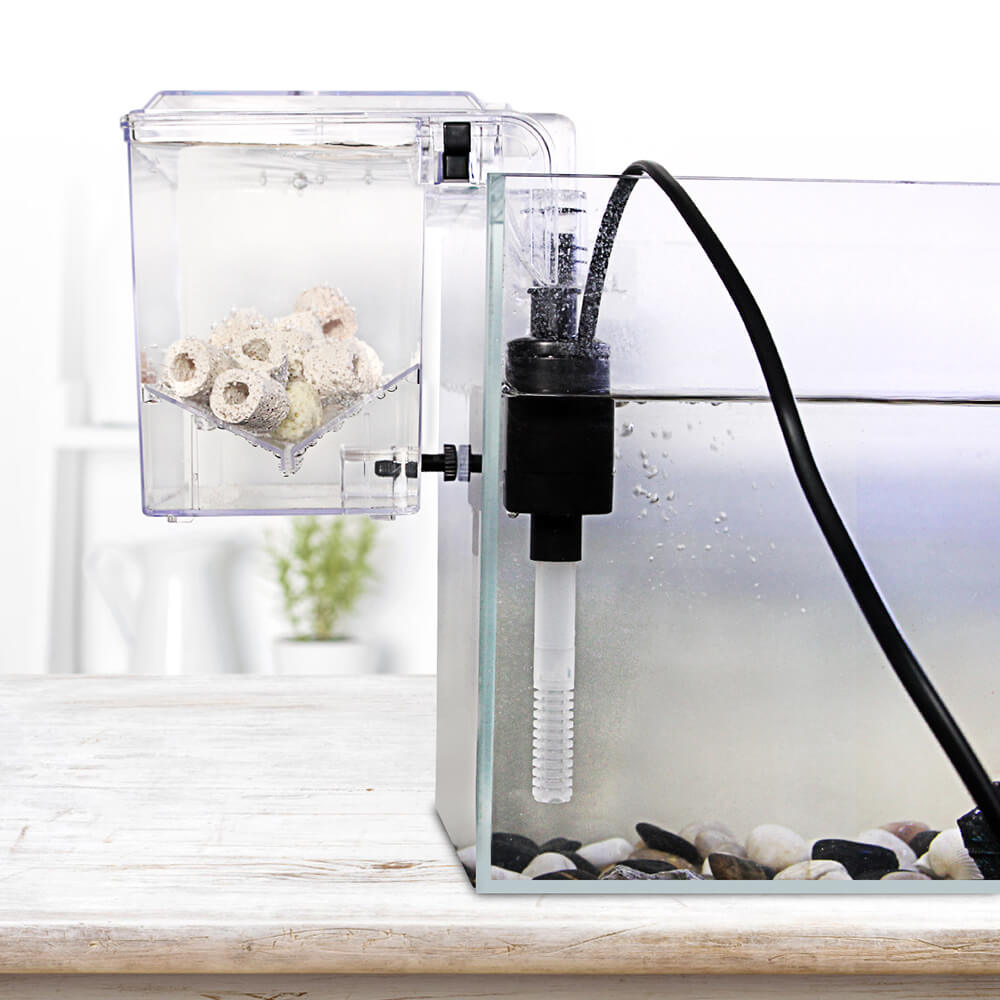 Aquarium Hang-on Breeder Box Fish Isolation Tank with Water Pump