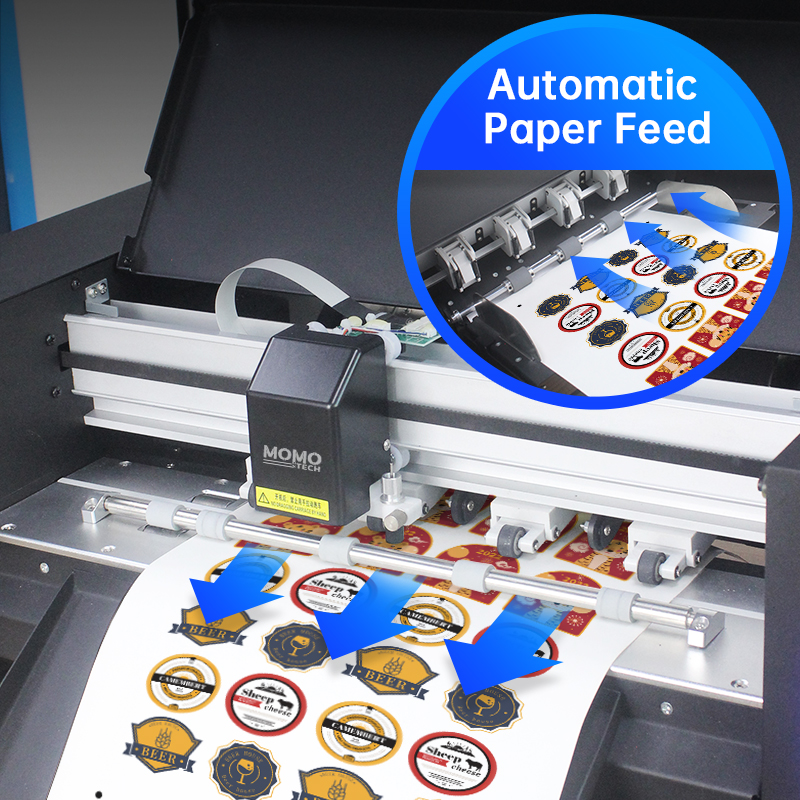 Máquina cortadora digital de etiquetas con alimentación automática y servomotor FS350