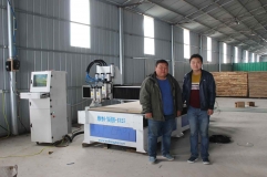 One set pneumatic three heads woodworking cnc router in customer