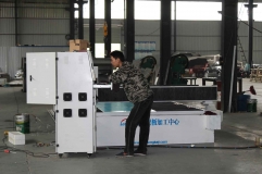 one set 7 meters aluminium engraving and cutting machine in cutomer's factory