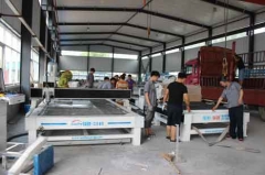 Two sets aluminum engraving machines,one is old machine,the other one is new arraivel