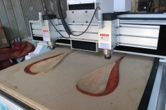 CNC router with double bridges and double spindles for musical instrument