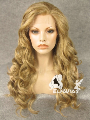 SD074-24'' Charming Straw berry blonde wave synthetic lace front wig
