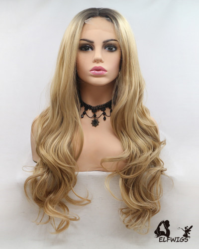 UP006-24" 2019 the most fashionable new brown wave u-part lace wig